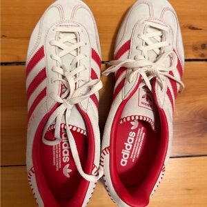 Adidas Red and White gazelle indoor Shoes